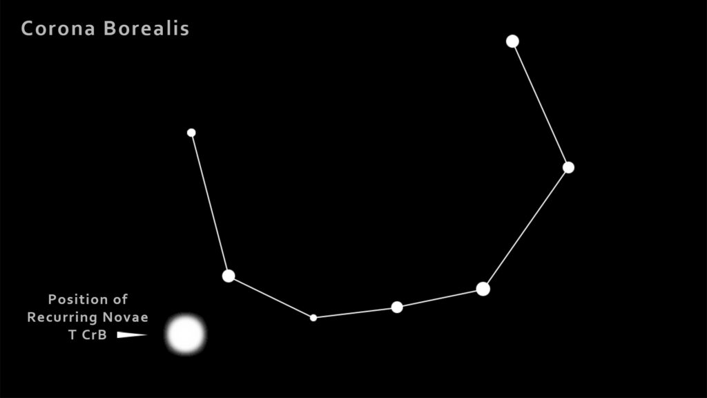 Corona Borealis T CrB star map