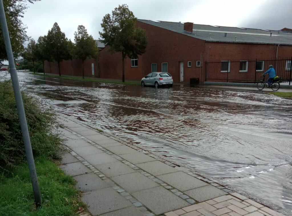 Denmark, Odense, rainfall August 2023