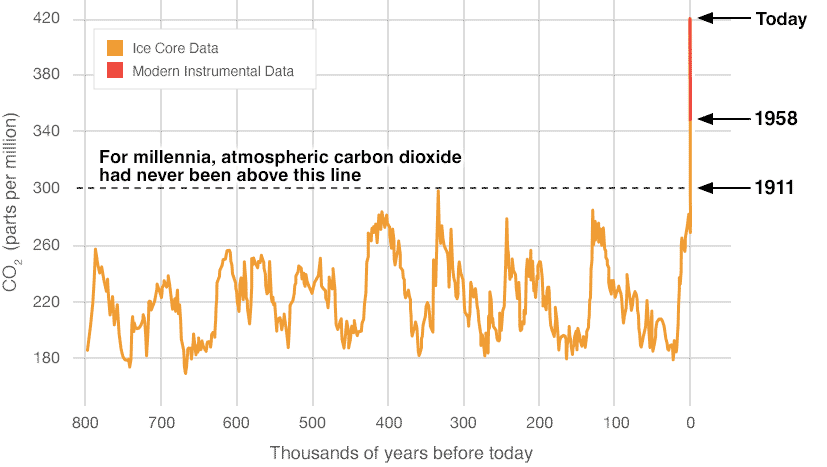 CO2 level reconstruction from ice core data